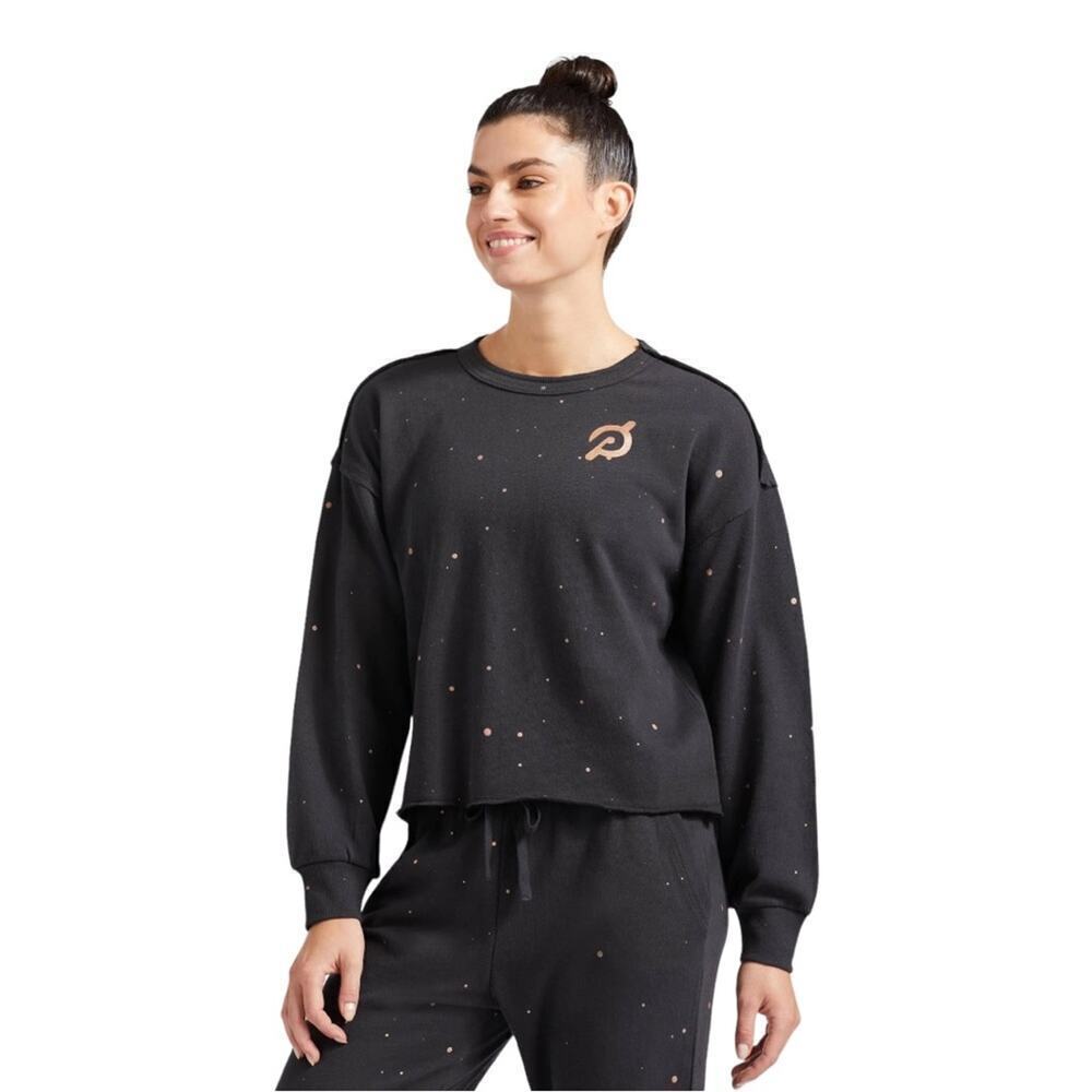 Peloton Women's Small Shine Crewneck Black Pullover Cycling Performance Apparel
